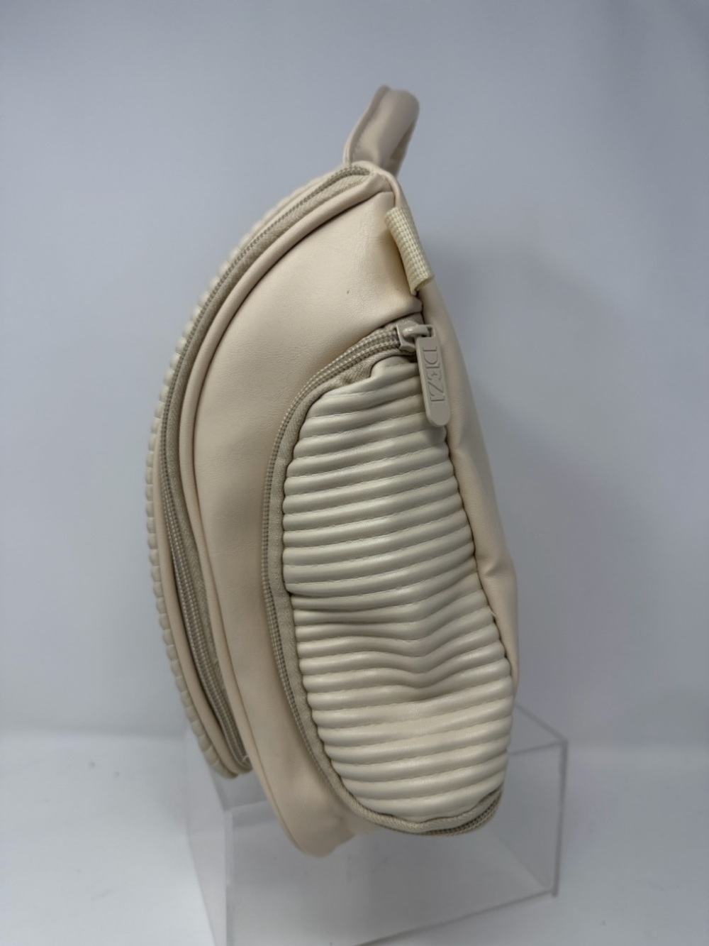DEZI Ivory Ribbed Top-Handle Backpack - Picture 2 of 9